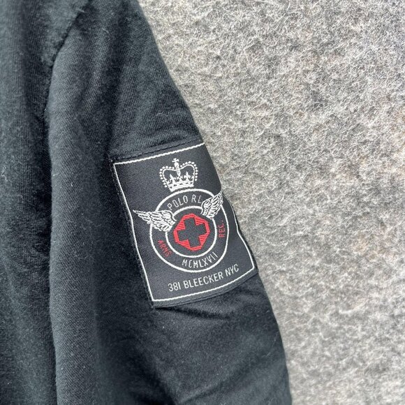 Polo Ralph Lauren Shirt Mens Large Black Custom Fit APR Graphic Bleecker Tee - Picture 10 of 11